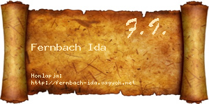 Fernbach Ida névjegykártya