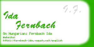 ida fernbach business card